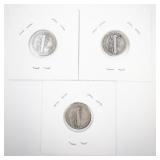 Set of 3 Mercury Dimes 1917, 1917-D, 1917-S U.S. Silver Coins