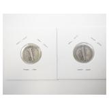 1928 and 1928-S Mercury Dimes in 2x2 Holders