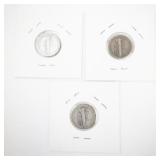 1929 Mercury Dime Coin Lot Including 1929, 1929-S, and 1929-D