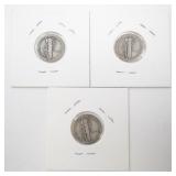 1935 Mercury Dime Coin Trio - 1935, 1935-D, 1935-S