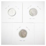 Set of 3 Mercury Dimes 1943-D and 1943-S