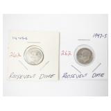 Pair of 1949-S and 1947-S Roosevelt Dimes