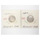 1950-S and 1951-S Roosevelt Dime Coins