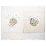 1958 and 1958-D Roosevelt Dimes in Holders