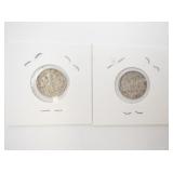 1961-D and 1962-D Roosevelt Dimes in Card Holders