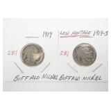 1919 and 1919-S Buffalo Nickels in Holders