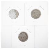 Set of 3 Coins: 1921, 1923, 1923-S Buffalo Nickels