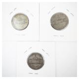 Lot of 3 Silver War Nickels 1943-P, 1943-D, 1943-S