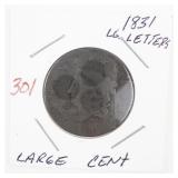 1831 Large Cent Coin with Large Letters