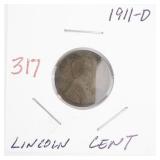 1911-D Lincoln Cent Wheat Penny
