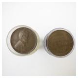Lot of 2 Rolls of Lincoln Wheat Pennies Mixed Dates