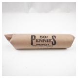Roll of 1943 Lincoln Wheat STEEL Pennies in Paper Roll