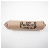 Roll of 50 - 1943 Wheat STEEL Pennies in Paper Roll