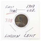 1909 V.D.B. Lincoln Cent First Year Issue