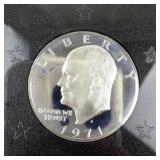 1971-S Eisenhower Proof Silver Dollar in Original Display Case