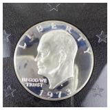 1973 Eisenhower Uncirculated Proof Dollar in Display Box
