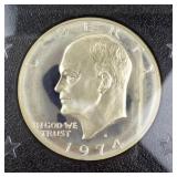 1974-S Eisenhower Silver Dollar Proof in Display Case