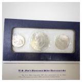 U.S. Mint Bicentennial Silver Uncirculated 3-Coin Set 1776-1976 in Original Packaging