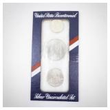 U.S. Mint Bicentennial Silver Uncirculated 3-Coin Set 1776-1976 in Original Packaging