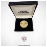 1976 National Bicentennial Medal Gold Plated Bronze 1.5 Inch with Case
