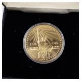 1976 National Bicentennial Medal Gold Plated Bronze 1.5 Inch with Case