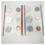 1964 Silver Philadelphia and Denver Mint Set Uncirculated Coins in Original Packaging