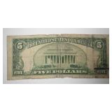1953 A $5 Silver Certificate US Currency Note