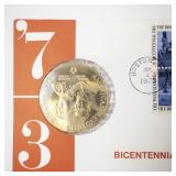 ARBA Bicentennial First Day Cover with Samuel Adams and Patrick Henry Medal