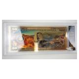 BRADFORD EXCHANGE - Grand Canyon National Park 24K Gold Foil $50 Commemorative Note in Display Case