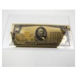 BRADFORD EXCHANGE - Ulysses S. Grant Presidential Tribute Note 50mg 24kt Gold