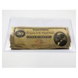 BRADFORD EXCHANGE - James A. Garfield 24kt Gold Presidential Tribute Note
