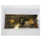 BRADFORD EXCHANGE - Presidential Tribute Note 50mg 24kt Gold George Washington