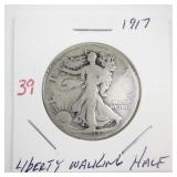 1917 Liberty Walking Half Dollar Silver Coin