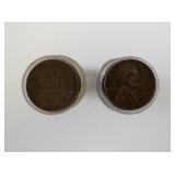 2 Rolls of Teens-Fourties Circulated Coins in Plastic Tubes