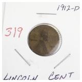 1912-D Lincoln Cent Penny in Holder