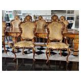 Asnaghi Dining Table with 10 Chairs, Ornate Italian Design