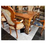 Asnaghi Dining Table with 10 Chairs, Ornate Italian Design