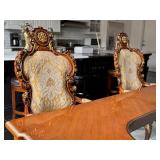 Asnaghi Dining Table with 10 Chairs, Ornate Italian Design