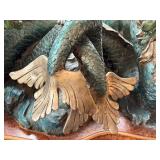 Large Merman and Triton Base Glass-Top Table with Sculptural Details