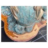 Large Merman and Triton Base Glass-Top Table with Sculptural Details