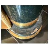 J. Coro Collection Upholstered Sofa with Versace Pattern Fabric and Ornate Wooden Accents