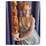 Pair of Italian Figural Floor Lamps with Gilded Accents