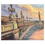 Mark King Original Oil on Canvas Le Pont Alexandre II