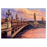 Mark King Original Oil on Canvas Le Pont Alexandre II