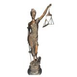 40-Inch Lady Justice Bronze Statue with Scales and Sword