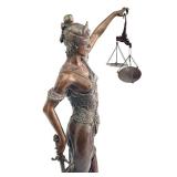 40-Inch Lady Justice Bronze Statue with Scales and Sword