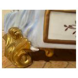 Large Rococo Style Porcelain Centerpiece Vase with Gilt Musicians