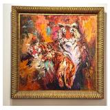 Mark King Original Framed Tiger Oil Painting