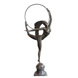 J.P. Morante Art Deco Bronze-Style Dancer Sculpture