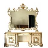 Asnaghi Hand Painted Ornate Vanity with Mirror